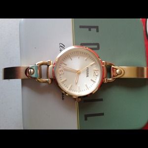 Brand new gold fossil watch