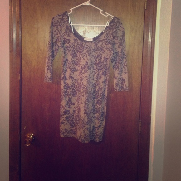 Lace print dress
