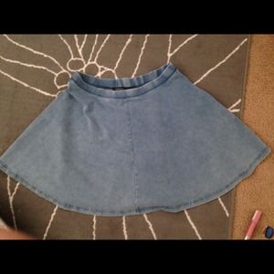 TOPSHOP denim  skater skirt.