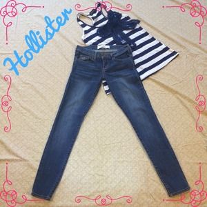 🚫Bundle🚫 Hollister very skinny Jean/blue tank