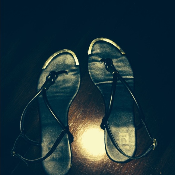 Black and gold Sandals