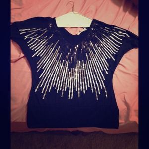 Black top silver sequins