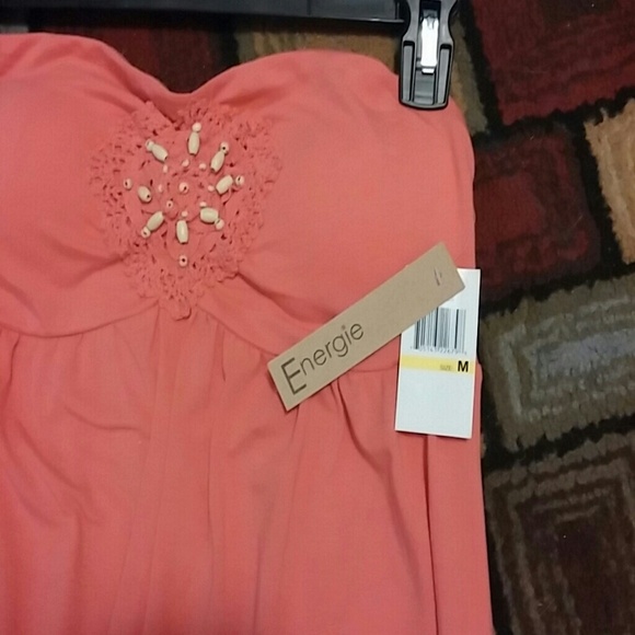 Strapless coral hi-low dress - Picture 3 of 3
