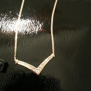 Diamond cheveron baguette and round 17" 14kt YG