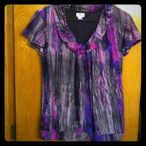 Short sleeve multi-colored top