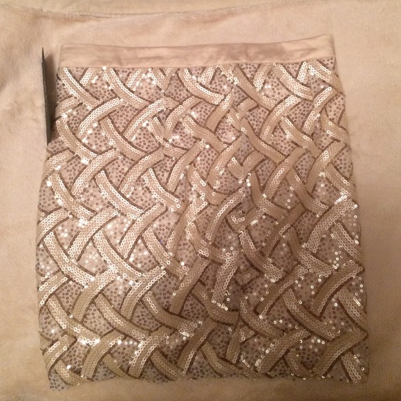 Beige sequin skirt