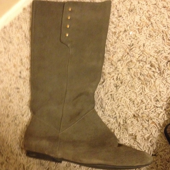Gray suede boots
