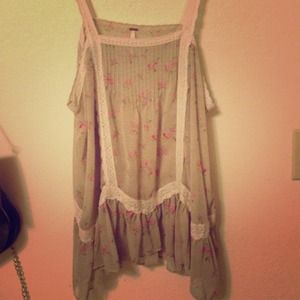 Free People Sheer Lace Top Size M