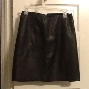 alfani black leather skirt
