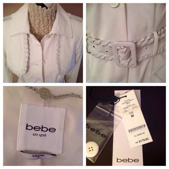 🚫SOLD🚫🎉HP🎉 Bebe Glacier Lace Edge Trench Coat - Picture 4 of 4