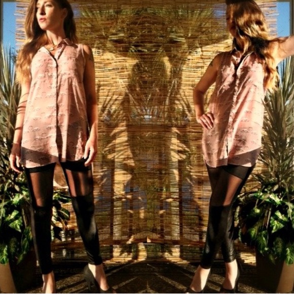 Sheer High Low Blouse - Picture 3 of 4