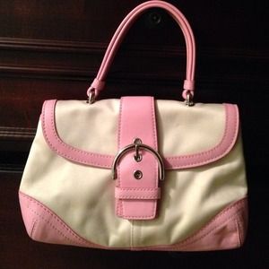 Coach bag- cream and pink