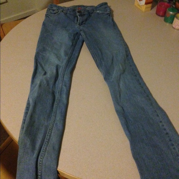 High waisted straight leg jeans