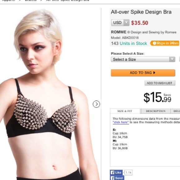 Romwe studded bra - Picture 4 of 4