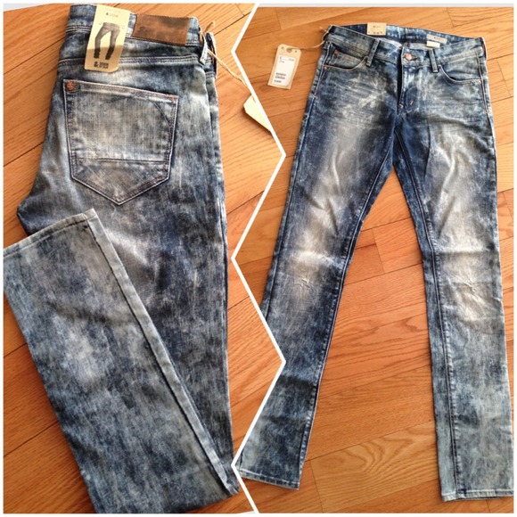 H&M acid wash denim