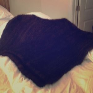 Chocolate Mink Poncho ! In excellent condition .