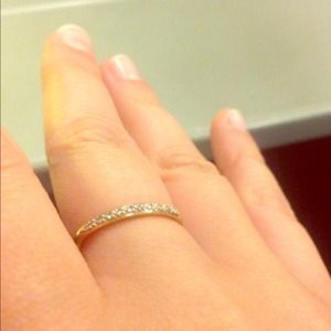14kt Gold Diamond Stack Ring sz 7.5