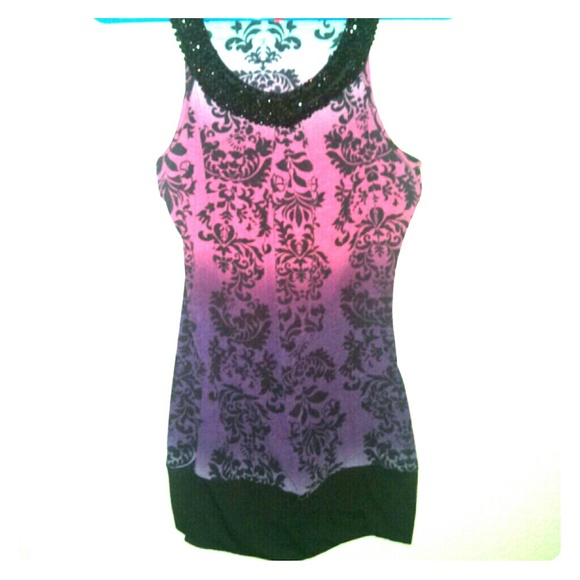 Purple/ pink ombre tank