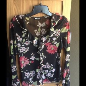 Wet Seal sheer floral blouse