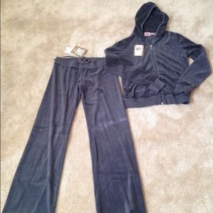 Juicy couture grey velour track suit