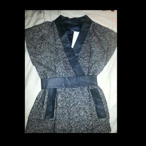 Leather trim vest