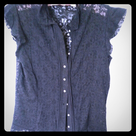 Banana Republic black lace top