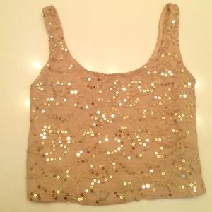 Gold sequin crop top