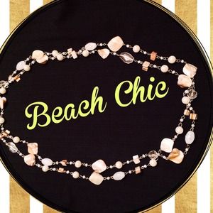 Long Crystal & Shells Necklace