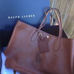 Polo Ralph Lauren leather pony tote bag