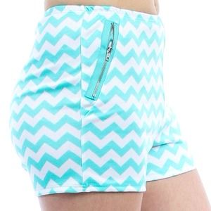 ⬇️High Waisted Mint Chevron Shorts
