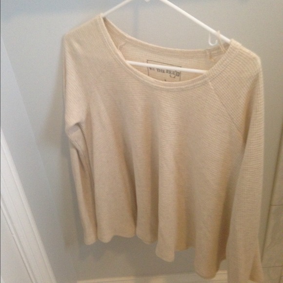 Free people long sleeve waffle sweater thermal - Picture 2 of 4