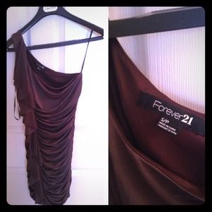 One shoulder mini-dress with ruffles