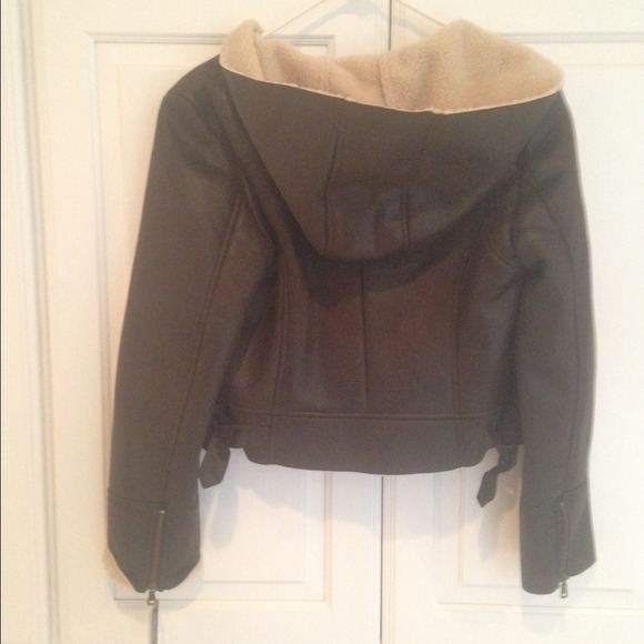 Guess dark green lined faux leather jacket - Picture 2 of 4