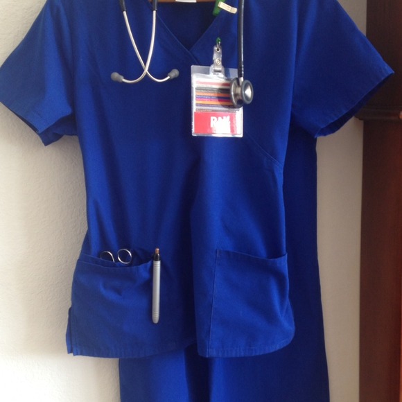 SOLD - Electric blue scrub set