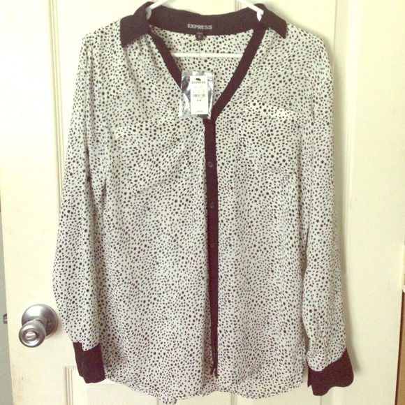 White and black Express shirt