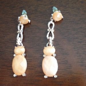 Peach stone earrings