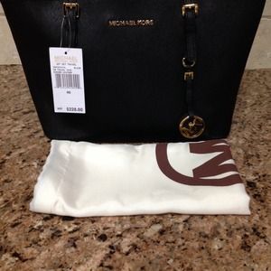 Authenic Michael Kors saffino leather jet set tote