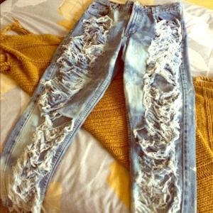 Custom ripped up Gap jeans
