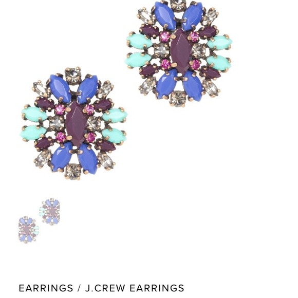 J. Crew blue crystal shimmer earrings.