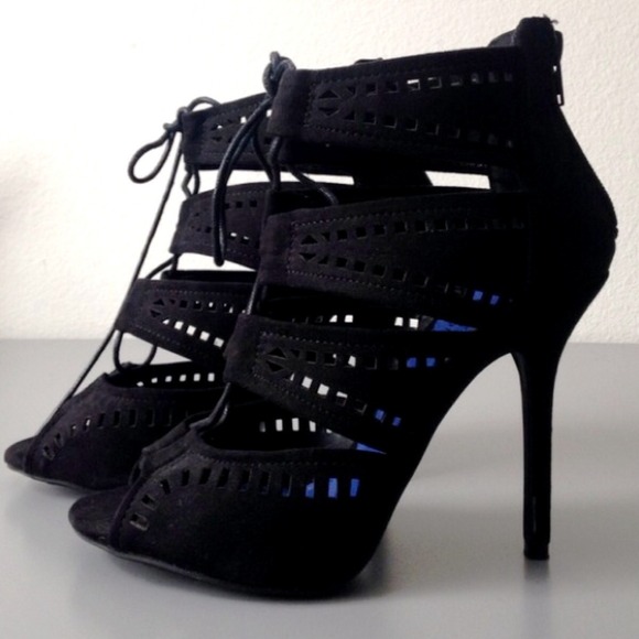 Black Lace Up Heels