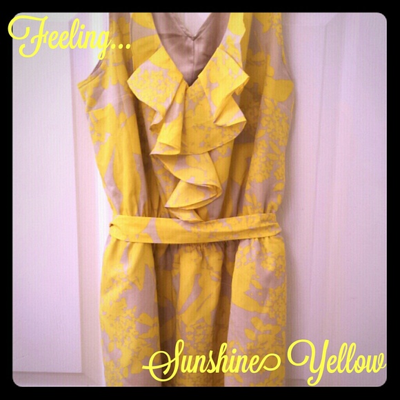 Grey and Yellow Floral Dress