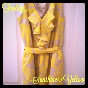 Grey and Yellow Floral Dress