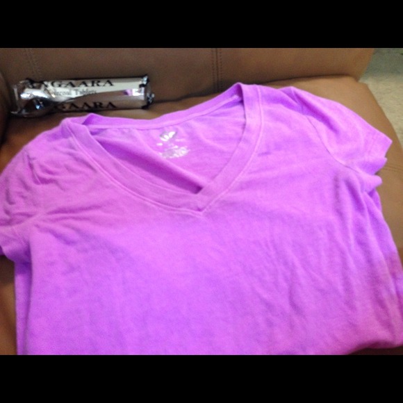 Fuchsia V Neck Tee