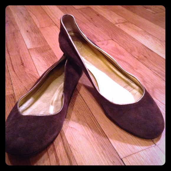 J Crew Brown and Gold Flats