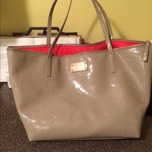 Nude patent kate spade purse