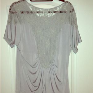 Gray Silk large top