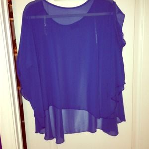 Large blue flowy top