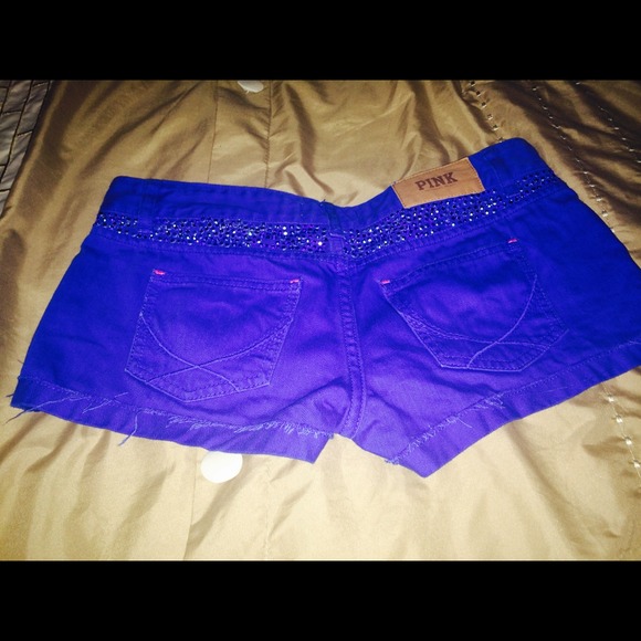 VICTORIAS' SECRET ROYAL BLUE DENIM SHORTS - Picture 2 of 2