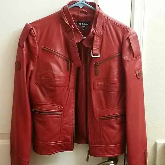 Bebe Red Bikers Jacket....