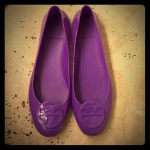 Shiny purple Tory Burch flats